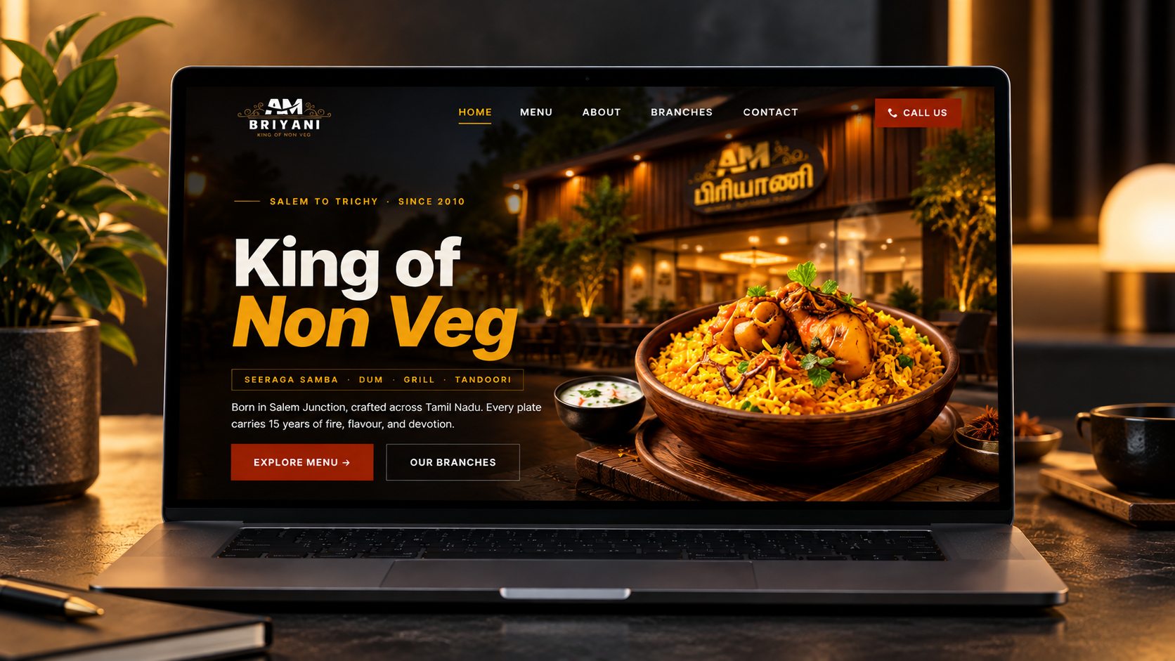 AM Briyani restaurant website project placeholder