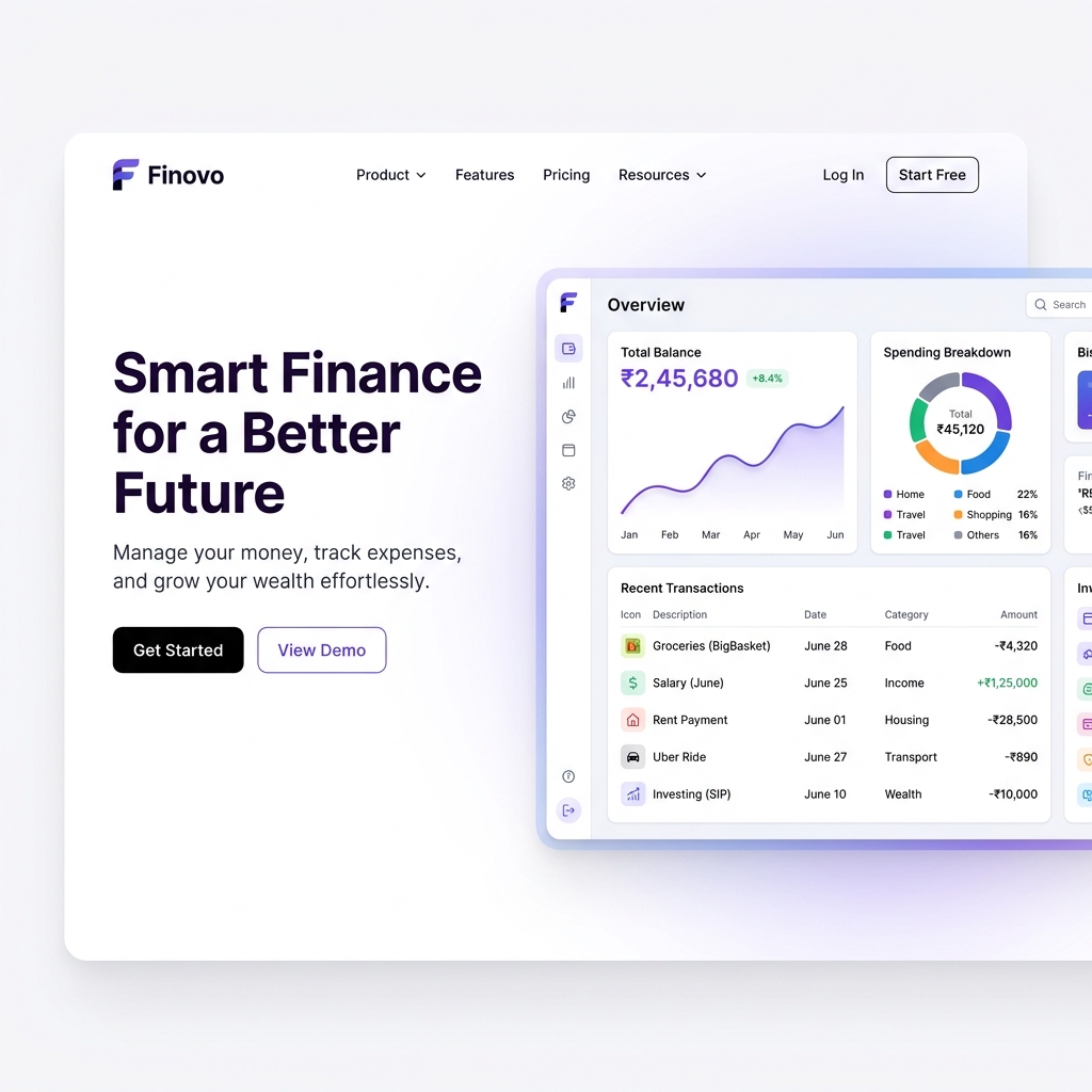 Finovo Fintech SaaS Website