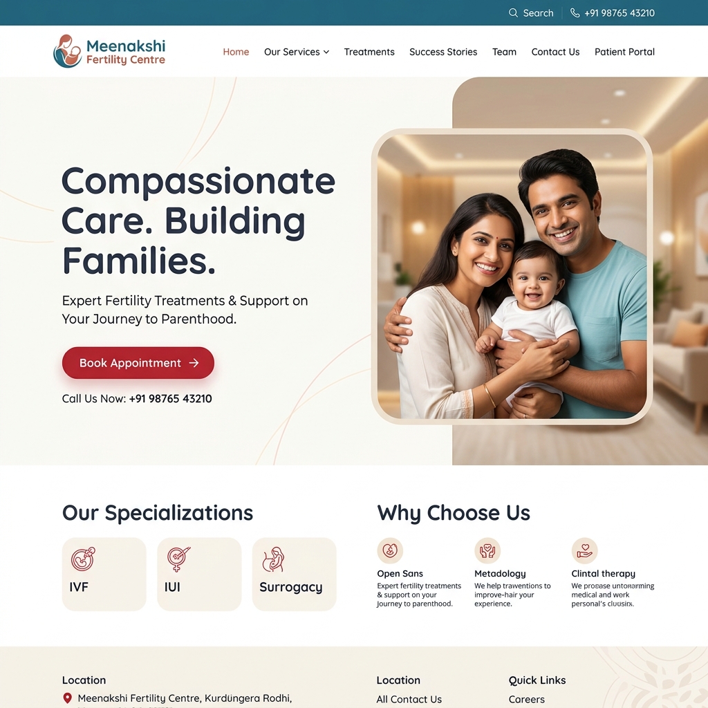 Meenakshi Fertility Centre Website Screenshot