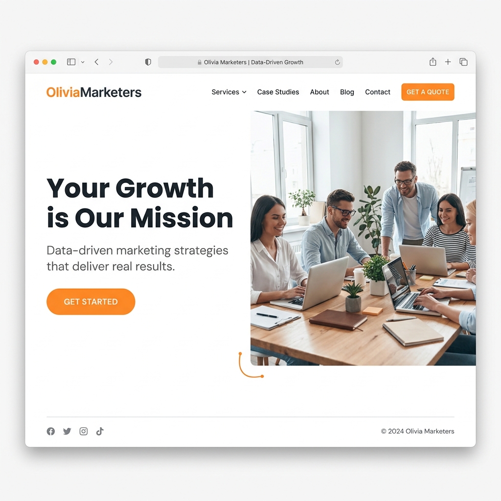Olivia Marketers Website Screenshot